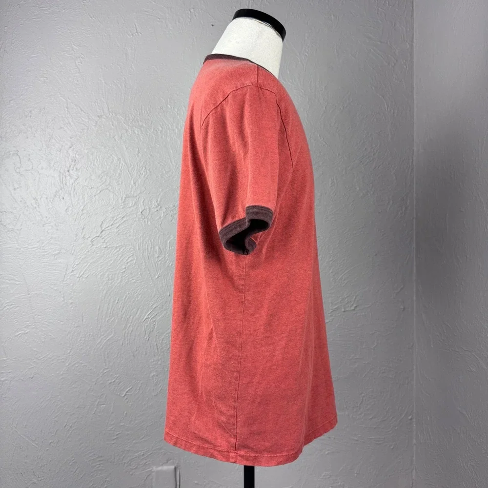 Vintage y2k Banana Republic Men's Large Orange Ringer Tee Cotton Skater casual